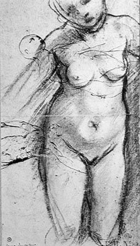 Knee Length Study of a Nude Woman od Pontormo,Jacopo Carucci da