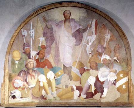 The Resurrection, lunette from the fresco cycle of the Passion od Pontormo,Jacopo Carucci da