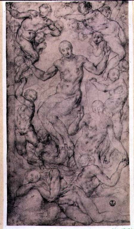 Study for 'Christ in Glory' and 'The Creation of Eve' in the Church of San Lorenzo, Florence od Pontormo,Jacopo Carucci da