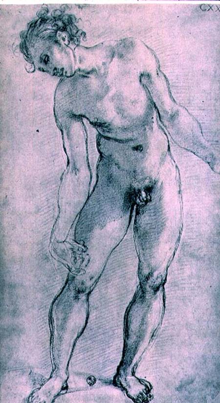 Study of a male figure for the 'Deposition' altarpiece in the Capella Capponi, Santa Felicita, Flore od Pontormo,Jacopo Carucci da