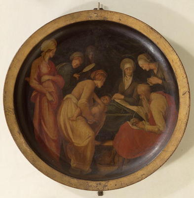 The Birth of St. John the Baptist, c.1526 (oil on panel) od Pontormo,Jacopo Carucci da