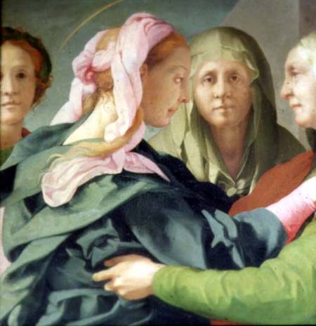 The Visitation (detail of 60438) od Pontormo,Jacopo Carucci da