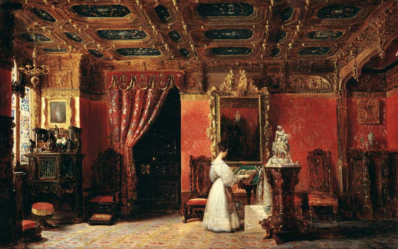 Princess Marie d'Orleans (1813-39) in her Gothic Studio in the Palais des Tuileries od Prosper Lafaye or Lafait
