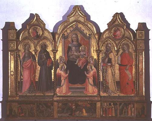 Madonna and Child enthroned with St. Catherine, St. drancis, St. Zenobius and St. Mary Magdalene (te od Pseudo Ambrogio di Baldese