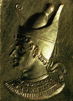 Portrait plaque depicting one of the Ptolemies (gold) od Ptolemaic Period Egyptian