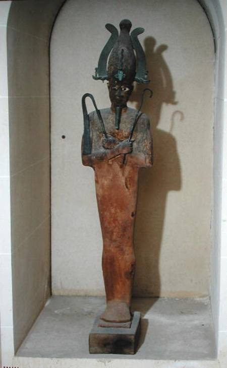 Statue of the Cult of Osiris (painted wood & bronze) od Ptolemaic Period Egyptian