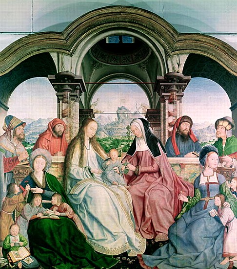 The Holy Kinship, or the Altarpiece of St. Anne, detail of central panel od Quentin Massys or Metsys