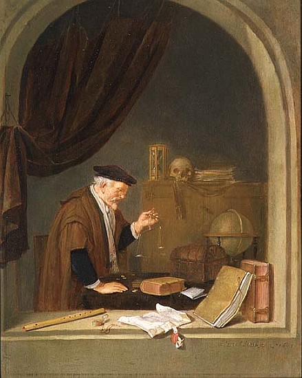 An Old Man Weighing Gold od Quiringh Gerritsz. van Brekelenkam