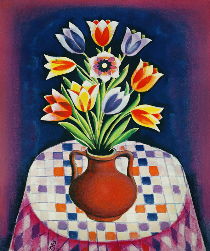 Still life with Flowers, 1967 (oil on canvas)  od Radi  Nedelchev