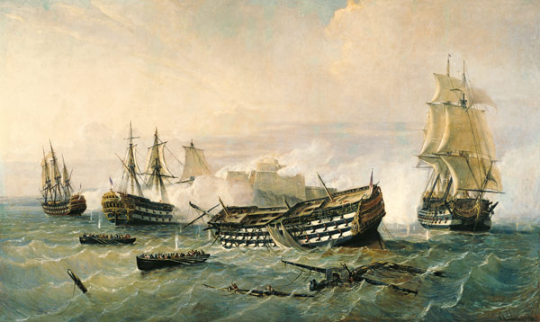 Defence of the Havana Promontory in 1762 od Rafael Monleon y Torres
