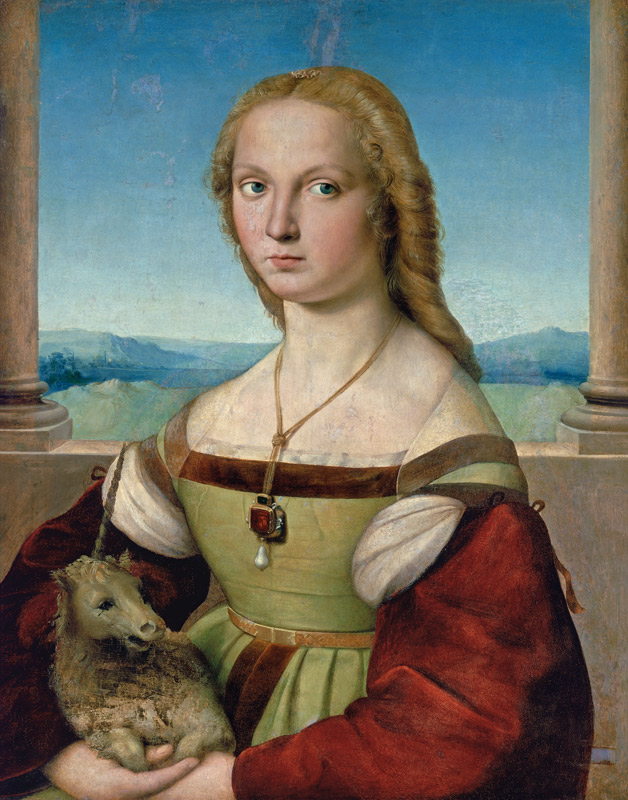 Portrait of a Lady with a Unicorn od (Raffael) Raffaello Santi