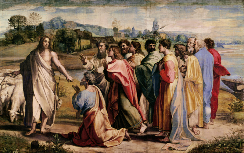 Christ's Charge to St. Peter (cartoon for the Sistine Chapel) (PRE RESTORATION) od (Raffael) Raffaello Santi