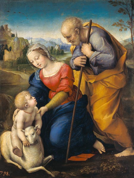 The Holy Family with a Lamb od (Raffael) Raffaello Santi