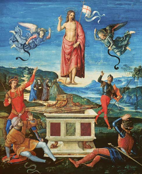 Raphael/The Resurrection o.Christ/c.1499 od (Raffael) Raffaello Santi