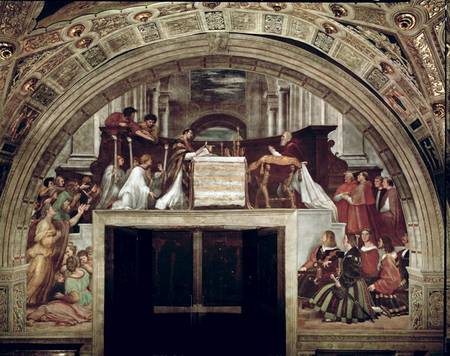 The Mass of Bolsena, from the Stanza dell'Eliodor od (Raffael) Raffaello Santi