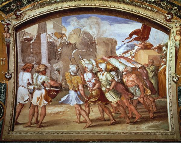 Raphael / The Fall of Jericho / c.1515 od (Raffael) Raffaello Santi