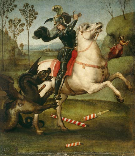 St. George Struggling with the Dragon od (Raffael) Raffaello Santi