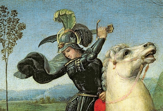 St. George Struggling with the Dragon, c.1503-05 (detail of 15971) od (Raffael) Raffaello Santi