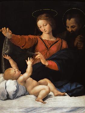 Holy Family, so-called Madonna del bicycle. Copy of the missing painting.
