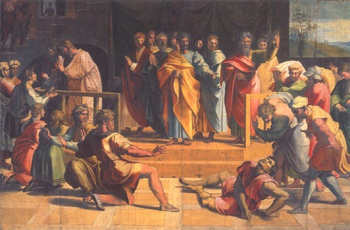 The death of the Ananias od (Raffael) Raffaello Santi