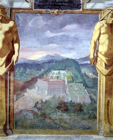 The Villa di Caprarola, from the Loggia of the Villa Lante od Raffaellino  da Reggio