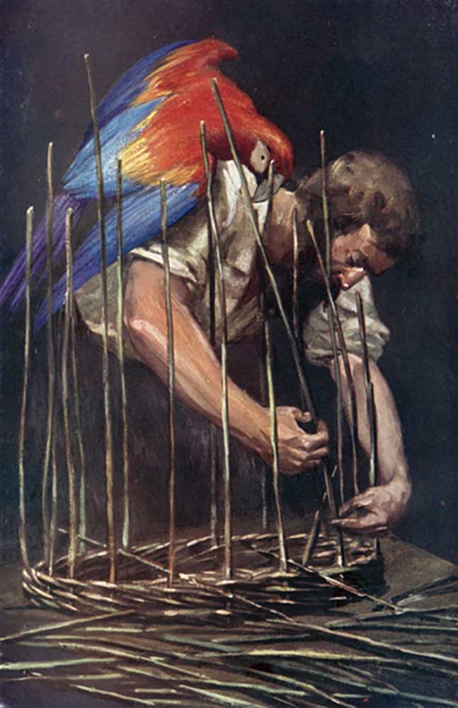 Illustration for Robinson Crusoe by Daniel Defoe od Ralph Noel Pocock