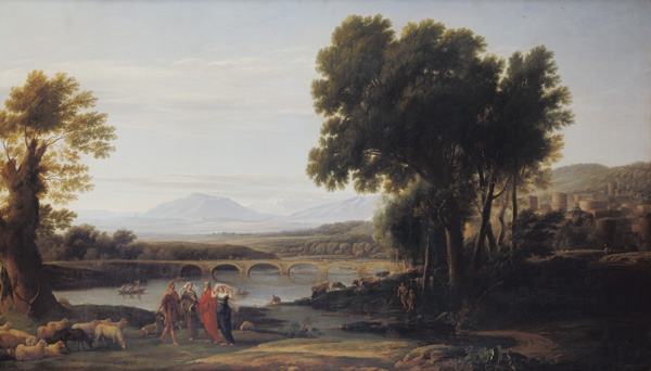 Jakob with Laban and his Daughters in a wide Landscape od Ramsey Richard Reinagle