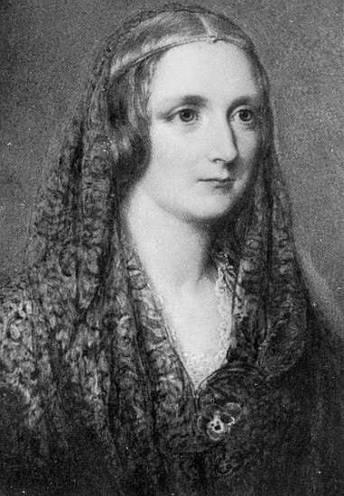 Mary Shelley, an idealised portrait created after her death (oil on enamel) od Reginald Easton