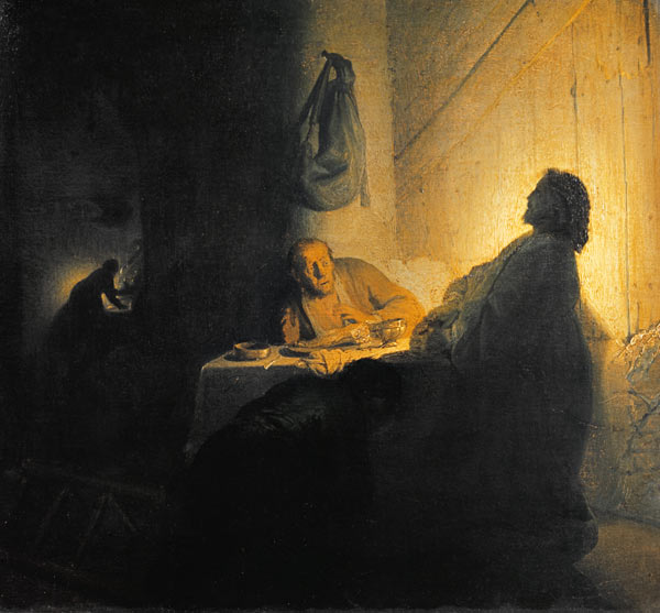 Christ at Emmaus risen from the dead od Rembrandt van Rijn