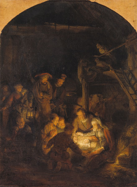 Rembrandt, Anbetung der Hirten od Rembrandt van Rijn