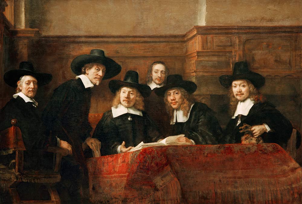 The abbots of the cloth dyer guild od Rembrandt van Rijn