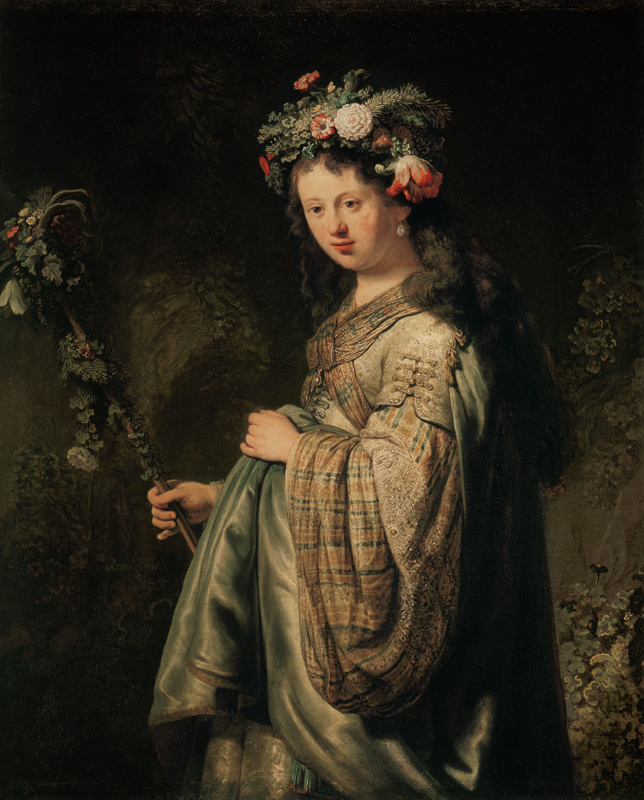 Rembrandt, Saskia als Flora od Rembrandt van Rijn
