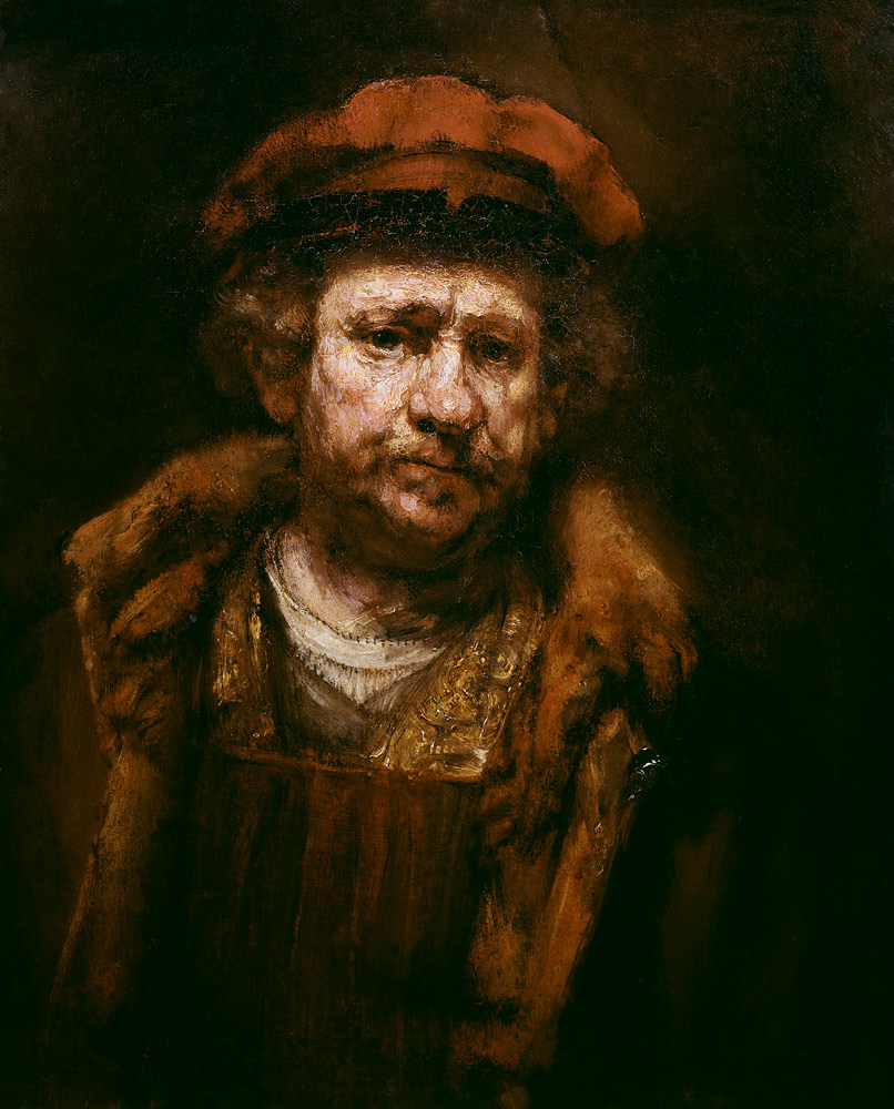 Rembrandt, Selbstbildnis mit roter Mütze od Rembrandt van Rijn