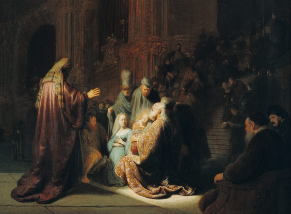 Rembrandt, Simeon im Tempel od Rembrandt van Rijn