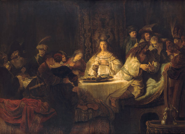 Simson at the wedding panel od Rembrandt van Rijn