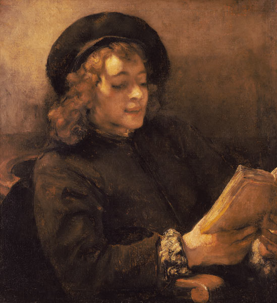 Titus van Rijn, the son of the artist, reading. od Rembrandt van Rijn
