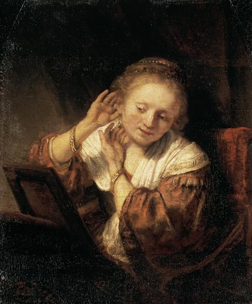 Rembrandt, Frau mit Ohrringen od Rembrandt van Rijn