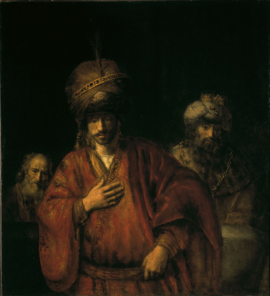 Haman in Disgrace/ Rembrandt/ c.1667/68 od Rembrandt van Rijn