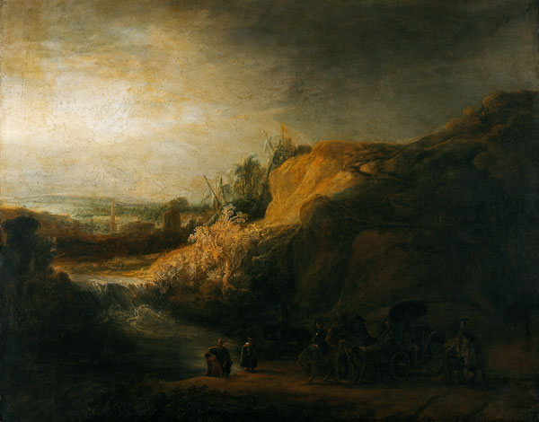 Landscape with the baptism of the Eunuch od Rembrandt van Rijn