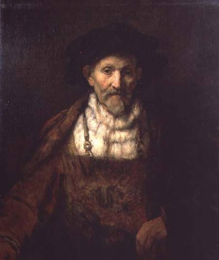 Portrait of an Old Man in Period Costume od Rembrandt van Rijn