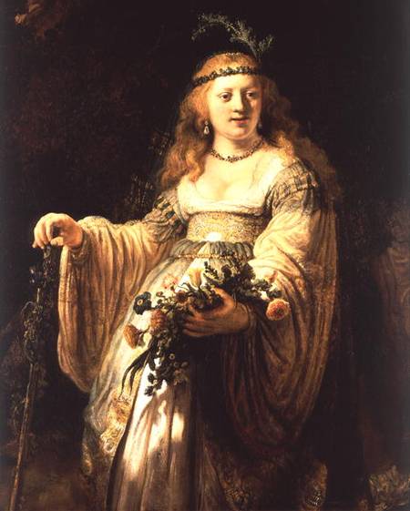 Saskia van Uylenburgh in Arcadian Costume od Rembrandt van Rijn