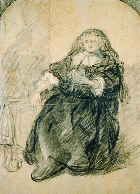 Seated Saskia with a letter in her left hand od Rembrandt van Rijn