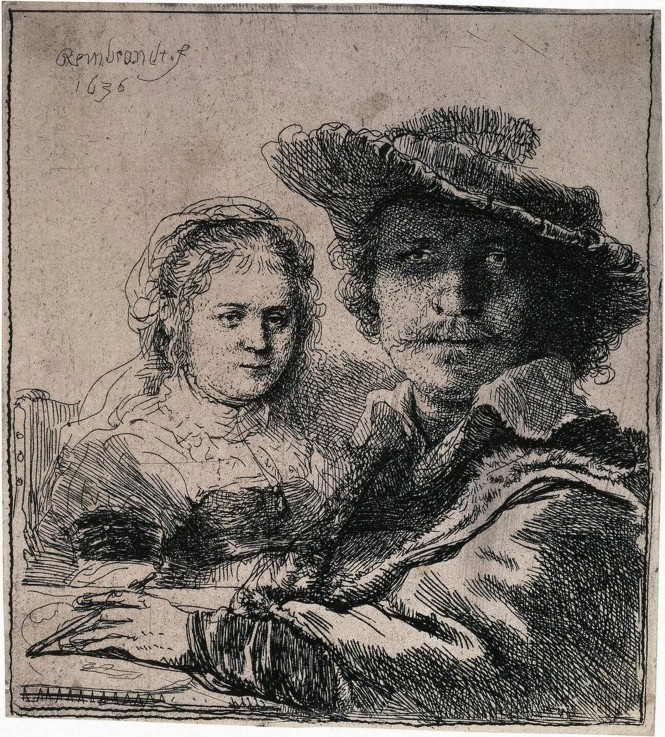 Self-Portrait with Saskia od Rembrandt van Rijn