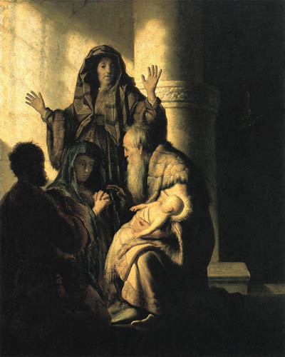 Simeon in the temple II od Rembrandt van Rijn