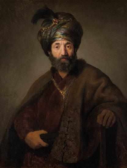 Rembrandt, Mann in oriental.Kostüm