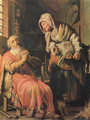 Tobias suspects his wife of the theft od Rembrandt van Rijn