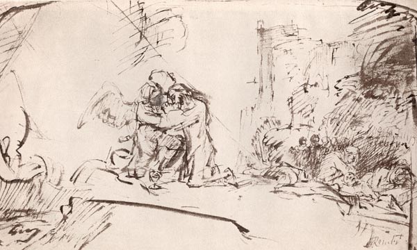 Christ on the Mount of Olives (pen, brush and od Rembrandt van Rijn