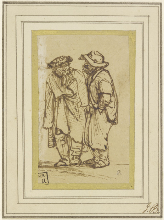 Two men talking od Rembrandt van Rijn