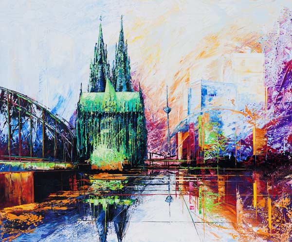 Kölner Dom Skyline Farbe 2 od Renate Berghaus