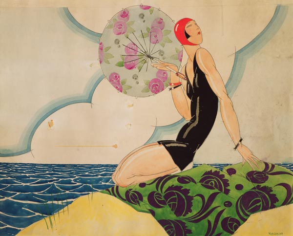 Bather, c.1925 (w/c on paper) od Rene Vincent